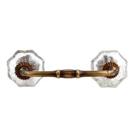 Clear Crackle Glass Bridge Handle